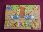 BANANAS IN PYJAMAS FISHING Peg  Inset Puzzle