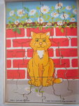 CAT IN FRONT OF WALL Outline Puzzle