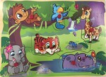 Animals: 6 piece peg puzzle