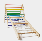 Rainbow Pikler Triangle and Climbing Net