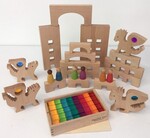 Fortress Building Set with Lucite Cubes and Dragon gems