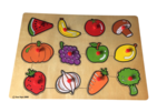Fruit and vegetable 12-piece peg puzzle