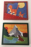 Wooden Cat and Dog: 2x 6-piece puzzles