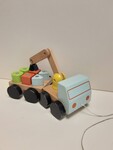 Wooden truck with crane and blocks
