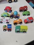 Wooden playing cars 