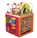 wooden activity cube