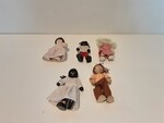 Five wooden dolls