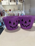 43: Halloween Purple Jack-o'-Lantern Treat Bucket (or Pumpkin Candy Bucket)