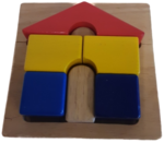Wooden house block puzzle