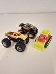 Monster trucks and bulldozer