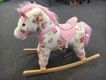 Soft floral rocking horse