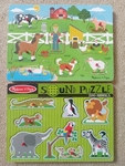 Melissa & Doug Puzzles - zoo animals & farm animals