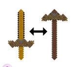 Two in one minecraft sword and pickaxe