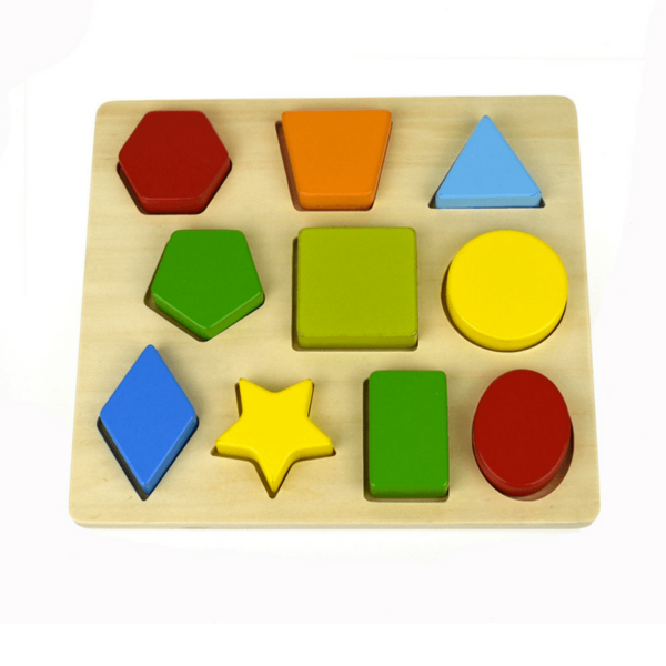 3097: 10 Shape Wooden Chunky Puzzle