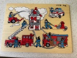 Fire Trucks Peg Puzzle