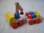 Pull along magnetic shape truck