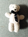 White Plush Teddy w/ Black Bow