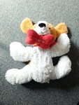 Dog with Red Bone Soft Toy