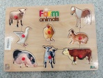 Wooden Farm Animals Peg Puzzle