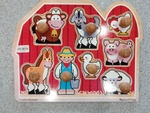 Wooden Red Barn & Animals Puzzle