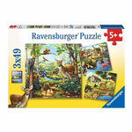 Three animal 49 piece puzzles