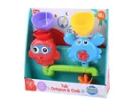 Crab and octopus bath toy water wheel