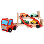 Wooden car transporter with 4 cars