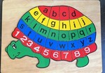 Turtle with numbers and letters 38 piece inset puzzle