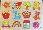 Colourful objects 12 piece peg puzzle
