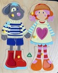 Girl and dog 6 piece peg puzzle