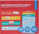 Sentence building puzzle - nouns, adjectives, verbs, and adverbs