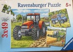 Farm vehicles three 49 piece puzzles