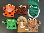 Animal hand puppets set