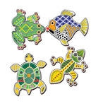 Aboriginal Art - set of four 6 piece puzzles