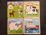 Four 9 piece wooden puzzles