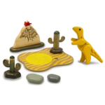 Wooden dinosaur playset