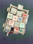 Wagon with wooden blocks