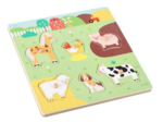 Farm animals 6 piece peg puzzle with optional animal sounds