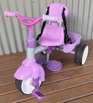 Trike with direct pedals and bucket - pink