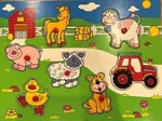 Farm yard 7 piece peg puzzle