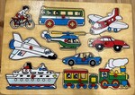 Transport 10 piece peg puzzle