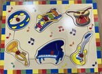 Musical instruments 6 piece peg puzzle