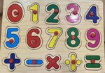 Numbers and maths symbols 15 piece peg puzzle