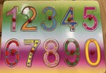 Numbers 10 piece peg puzzle