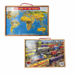 Two wooden jumbo 24 piece puzzles