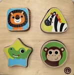Animals shape and texture 4 piece inset puzzle