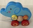 Pull along blue elephant