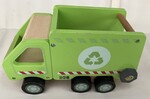 Wooden garbage truck and jeep