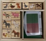 Wooden animals craft stamps set
