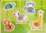 Wild animals 5 piece peg puzzle